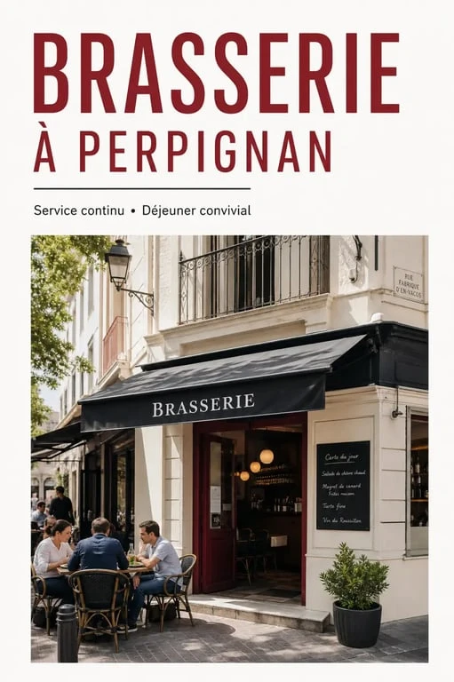 Restaurant Les Cabochons Perpignan, façade conviviale d’une brasserie française traditionnelle