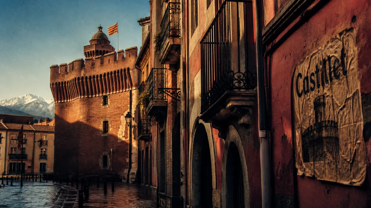 Perpignan a voir : Castillet et ruelle pavée