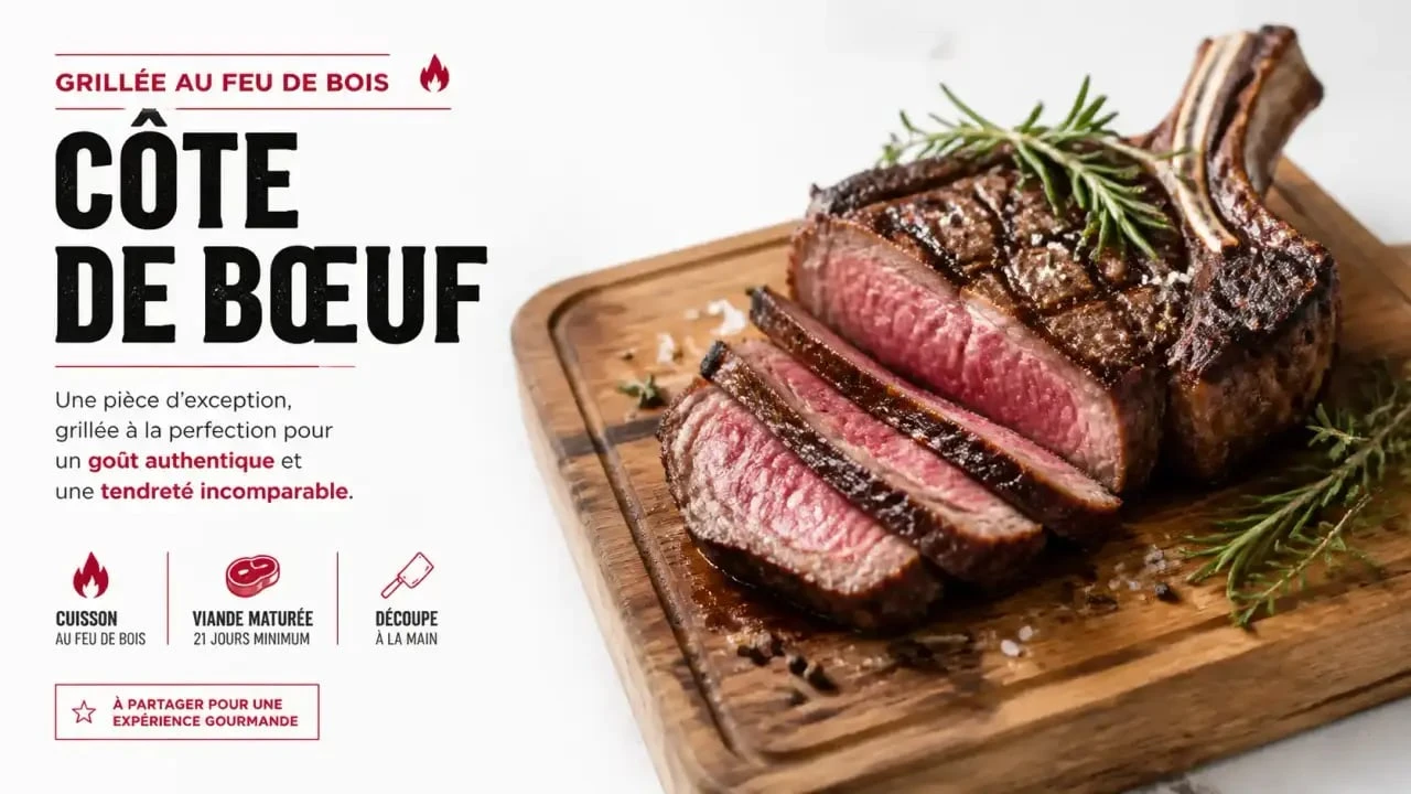 Côte de bœuf catalane au feu de bois dans un restaurant à Perpignan