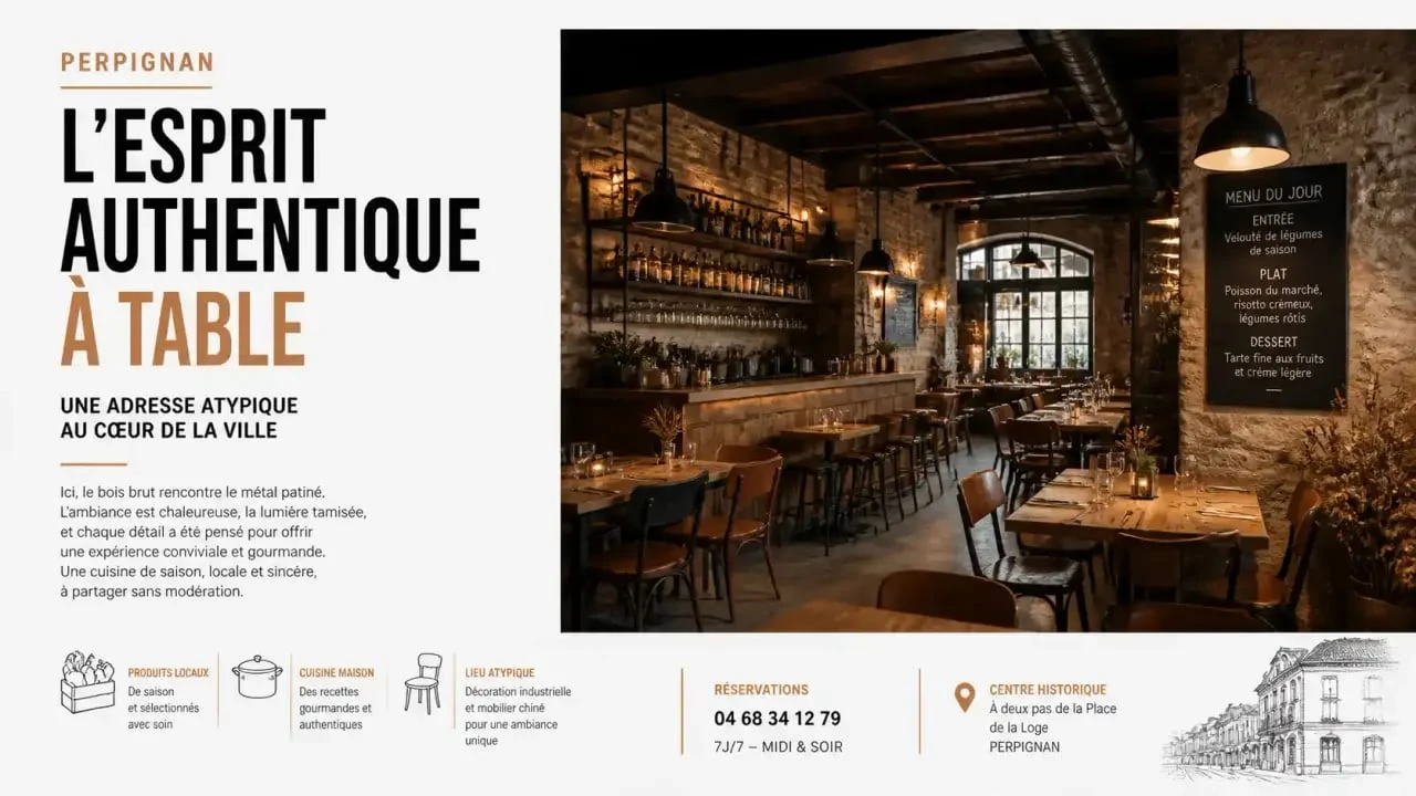 Ambiance d'un restaurant insolite à Perpignan