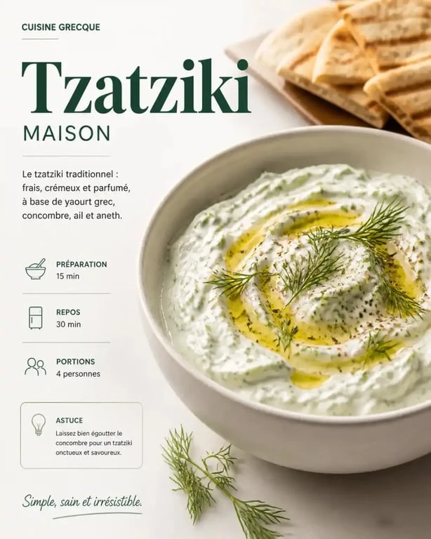 Recette de tzatziki traditionnel pour accompagner vos plats dans un restaurant grec à Perpignan