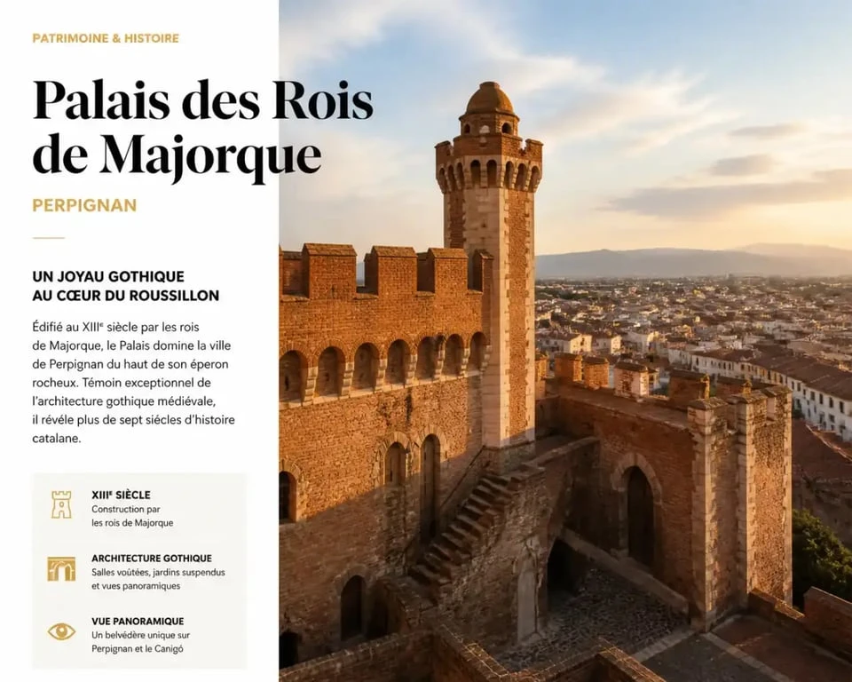 Vue panoramique du Palais des Rois de Majorque, incontournable pour sortir à Perpignan ce week-end