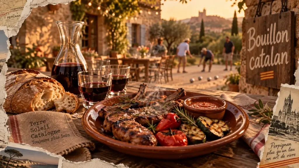 Restaurant bouillon perpignan : assiette catalane midi, grillades au feu de bois