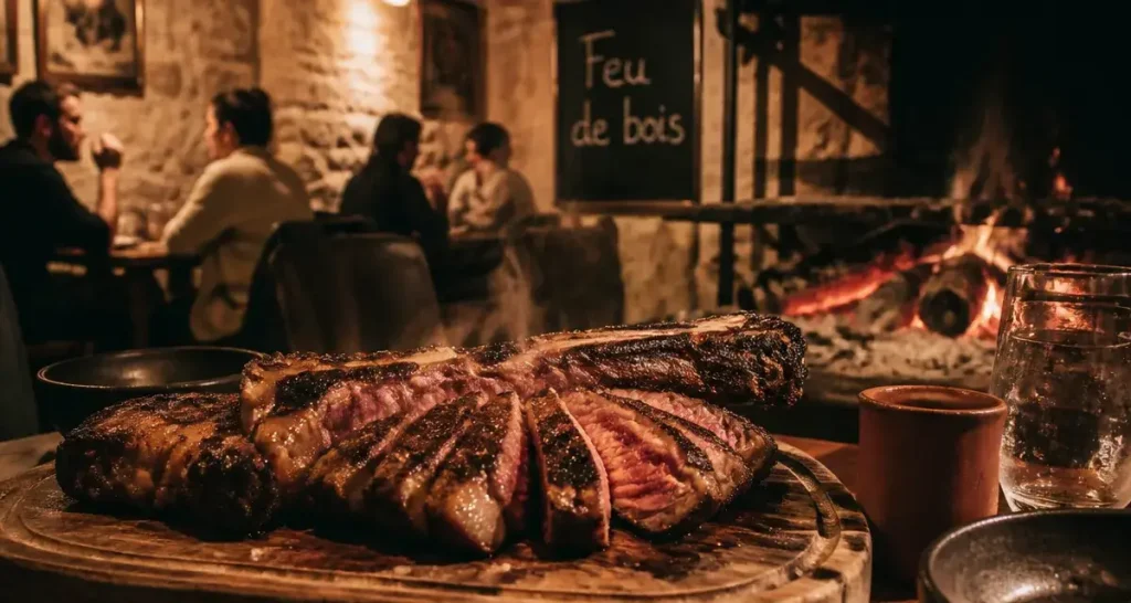 Restaurant insolite perpignan : côte de bœuf au feu de bois