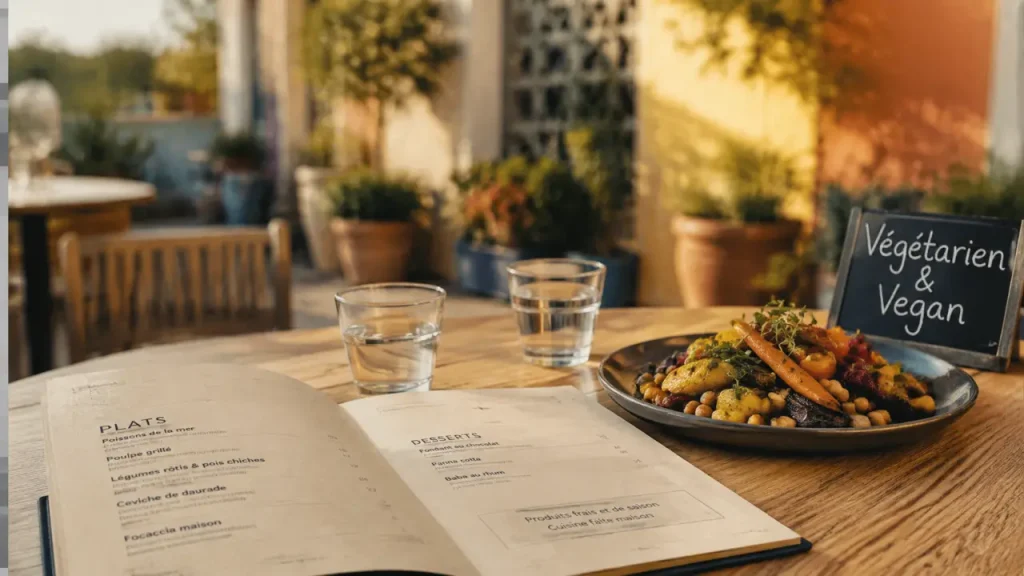 Restaurant vegetarien perpignan : menu vegan et légumes rôtis