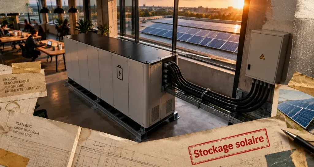 Aux 5 Éléments, une batterie solaire renforce l’autonomie du bâtiment