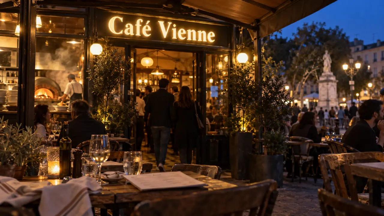 Restaurant cafe vienne perpignan, terrasse de brasserie-pizzeria place François Arago